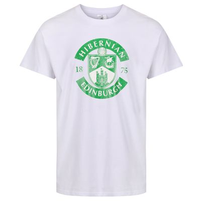 MENS DISTRESSED CREST T-SHIRT WHITE image