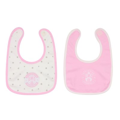 TWIN PACK BIBS - PINK/WHT image